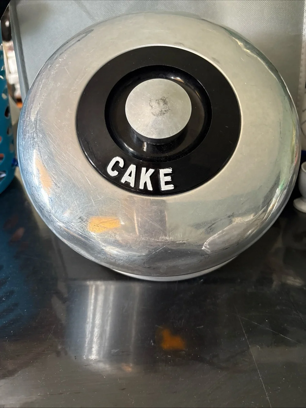 Kromex 1950s Round Metal Cake Storage Top
